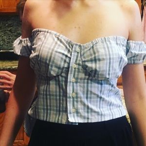 Refashioned gap dress shirt to blouse small/medium